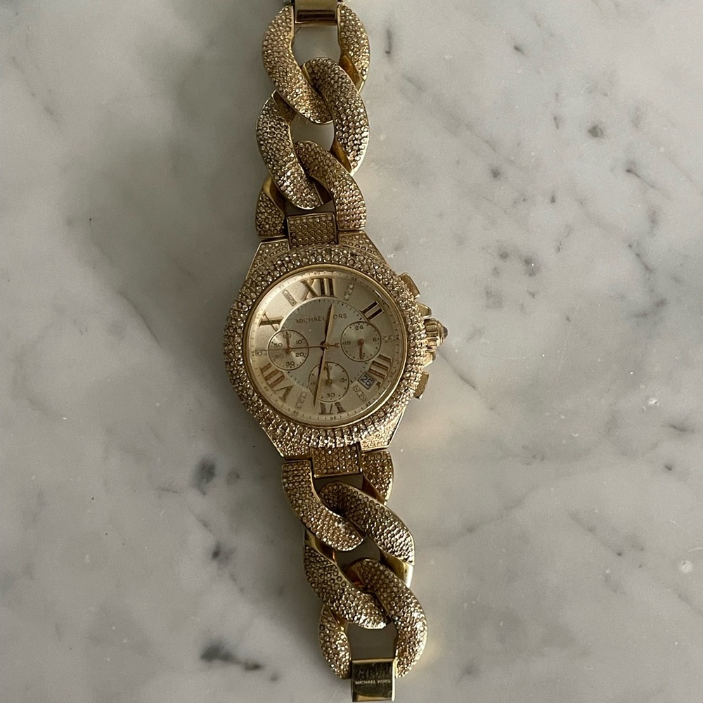 Michael Kors Watch - Gold Chain Link Twisted Runway Watch